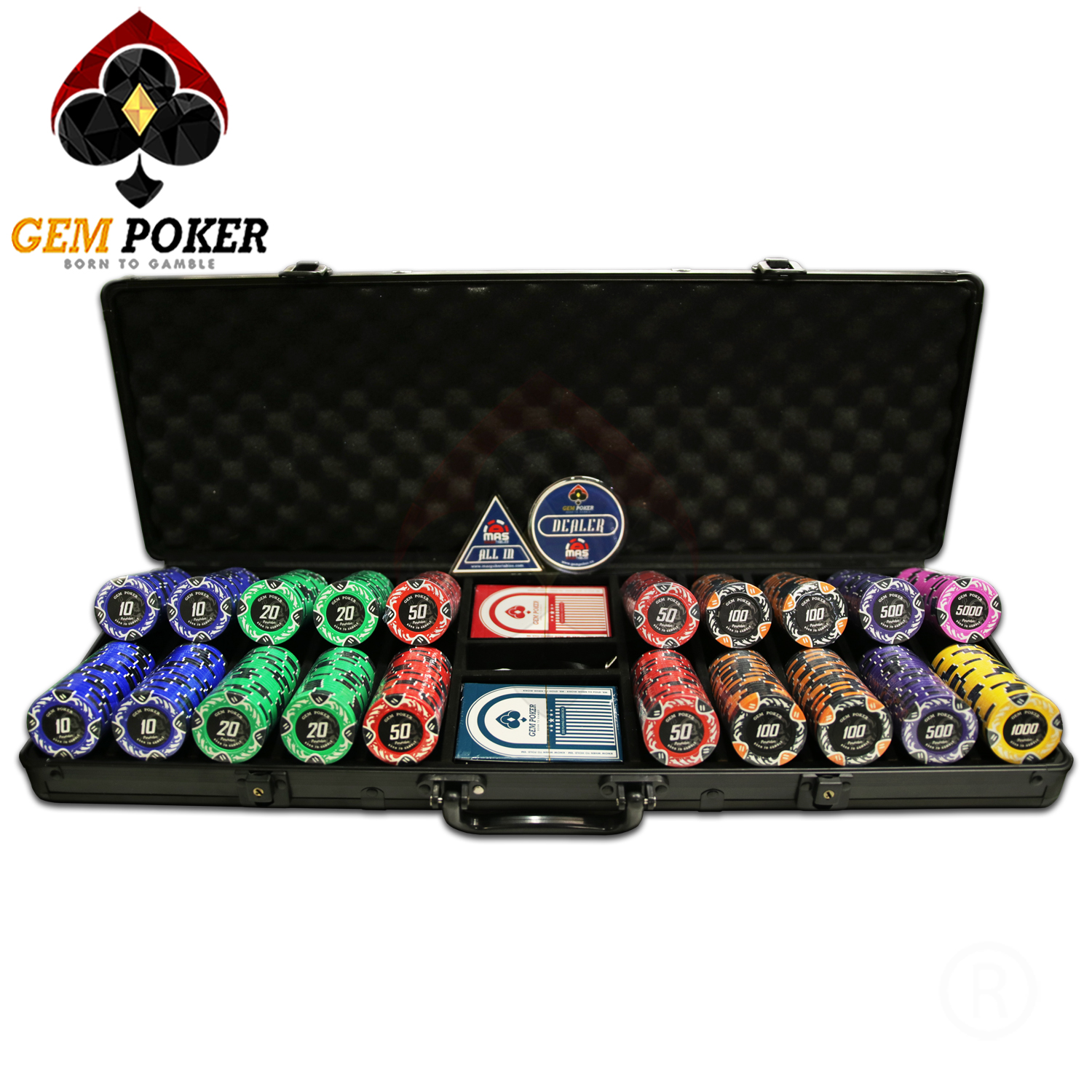 CLAY POKER CHIP SET 500 POSEIDON 2.0