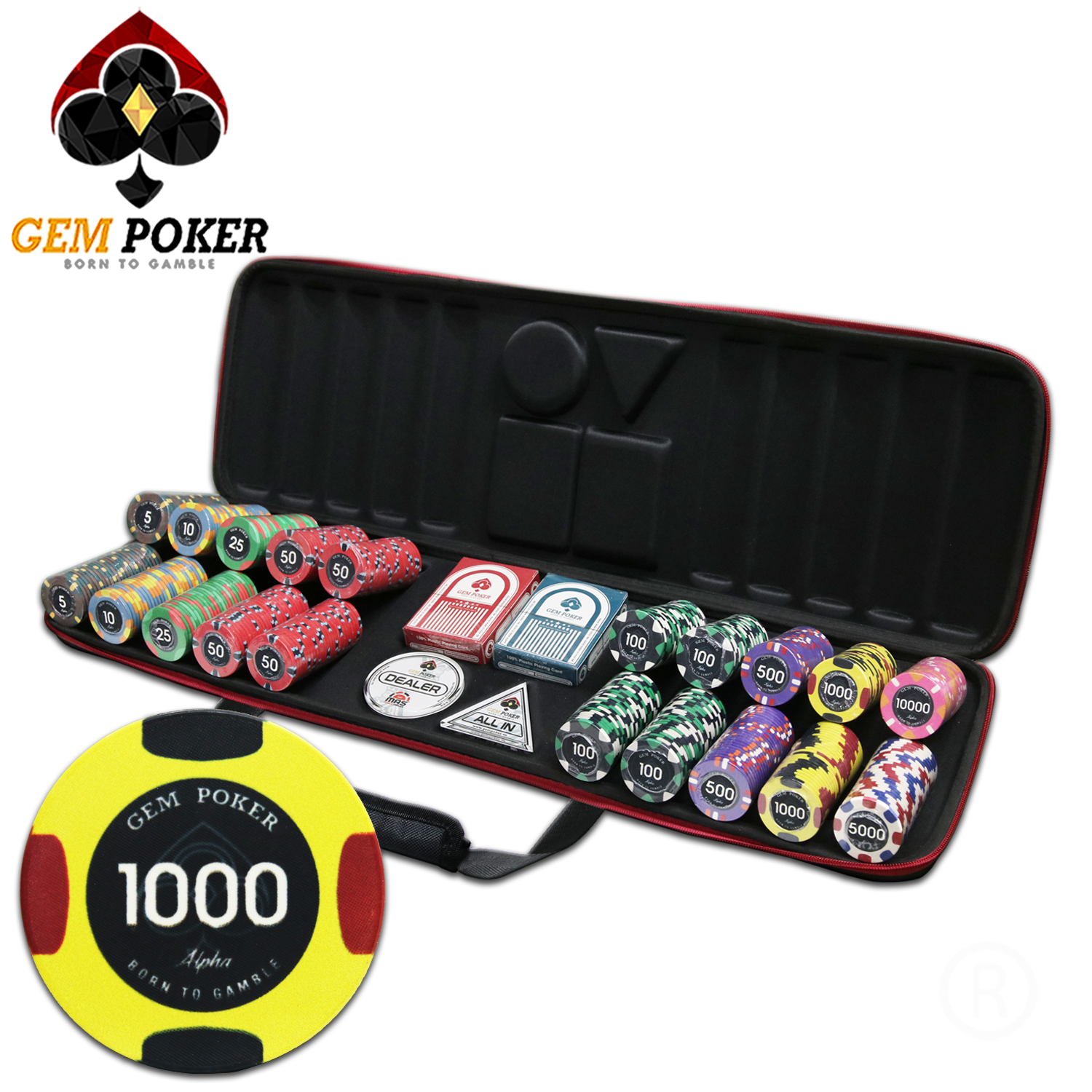 CHIP POKER TRAVEL CERAMIC ALPHA