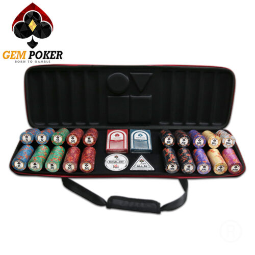 VALI 500 CHIP POKER TRAVEL CERAMIC GEM OX