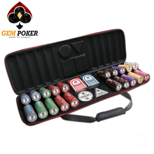 VALI 500 CHIP POKER TRAVEL CERAMIC GEM OX