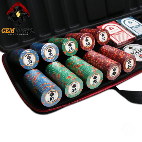 VALI 500 CHIP POKER TRAVEL CERAMIC GEM OX