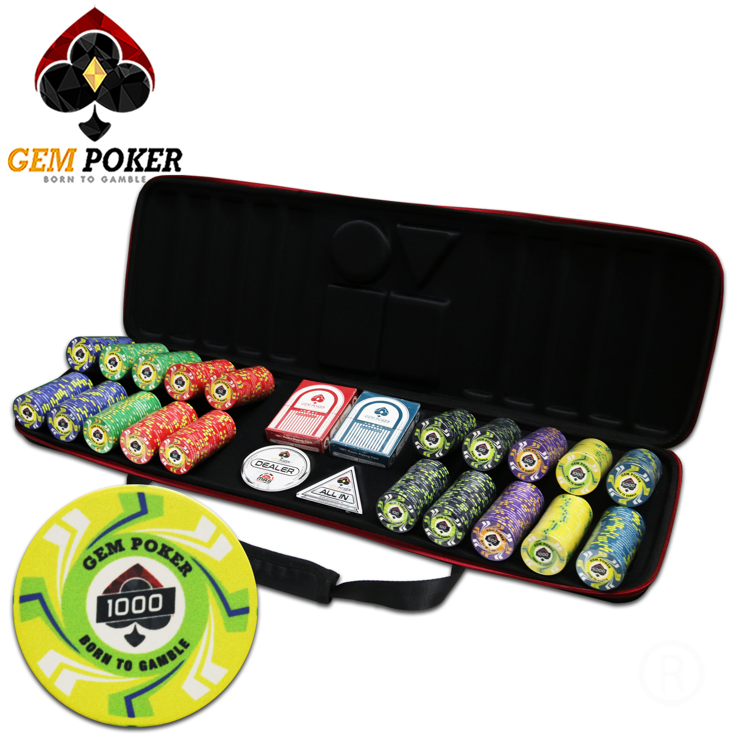 500 CHIP POKER TRAVEL CERAMIC