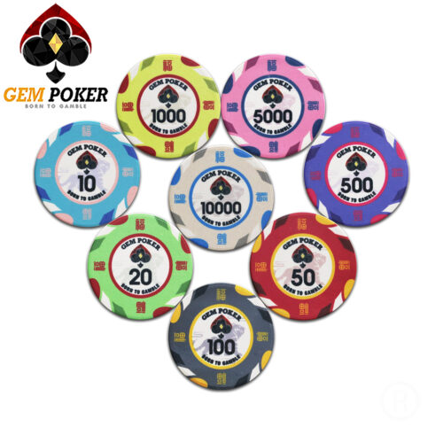 TRAVEL 500 CHIP POKER SỨ GEM TIGER® 2022