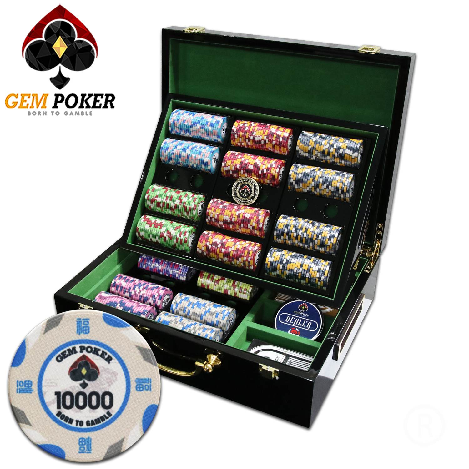 CHIP POKER CERAMIC GEM TIGER