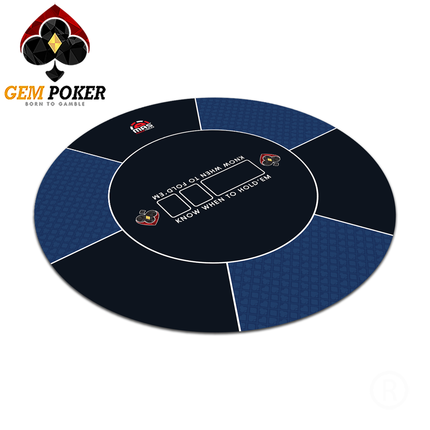 Print THẢM POKER TRÒN GEM BLUE