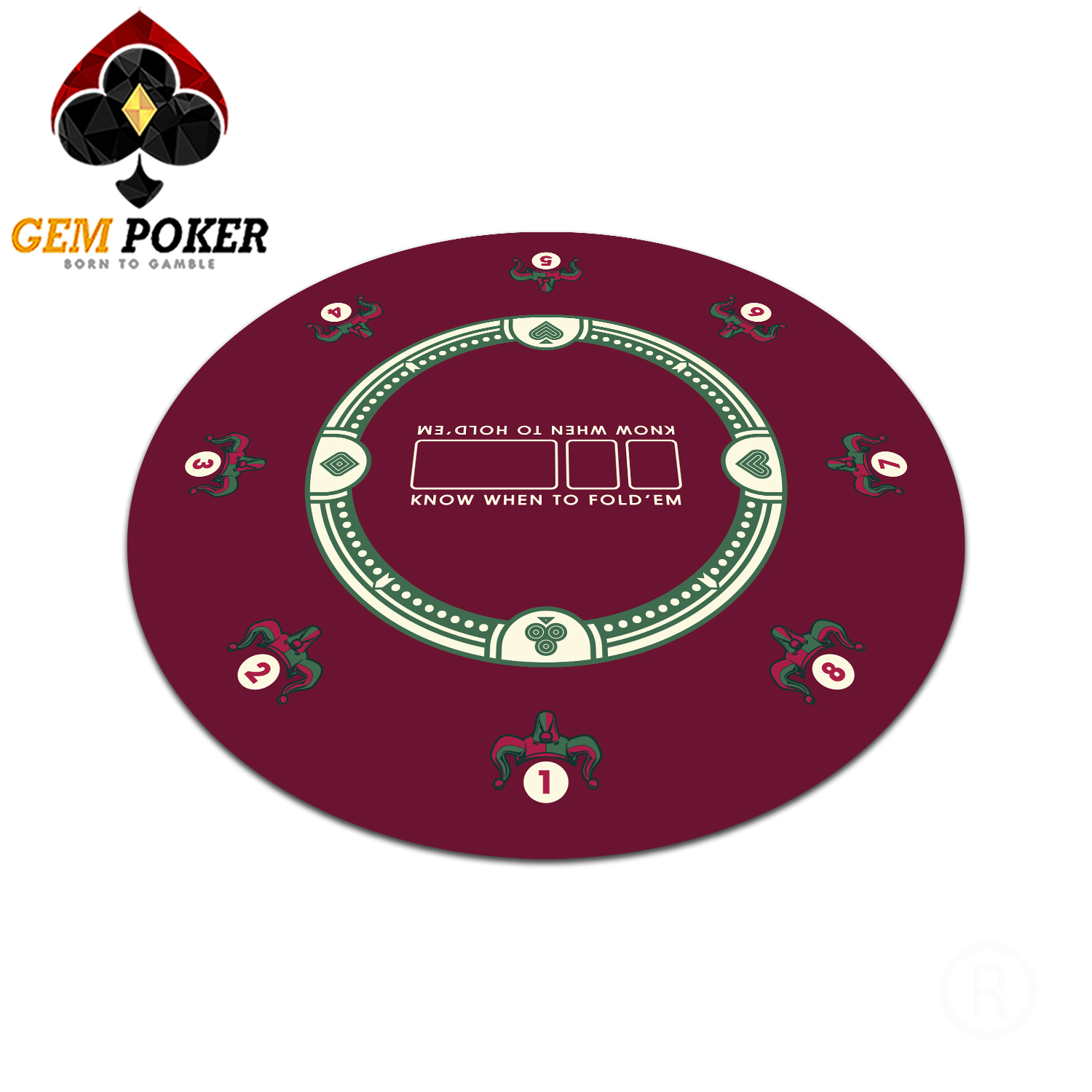 Print THẢM POKER TRÒN GEM JOKER