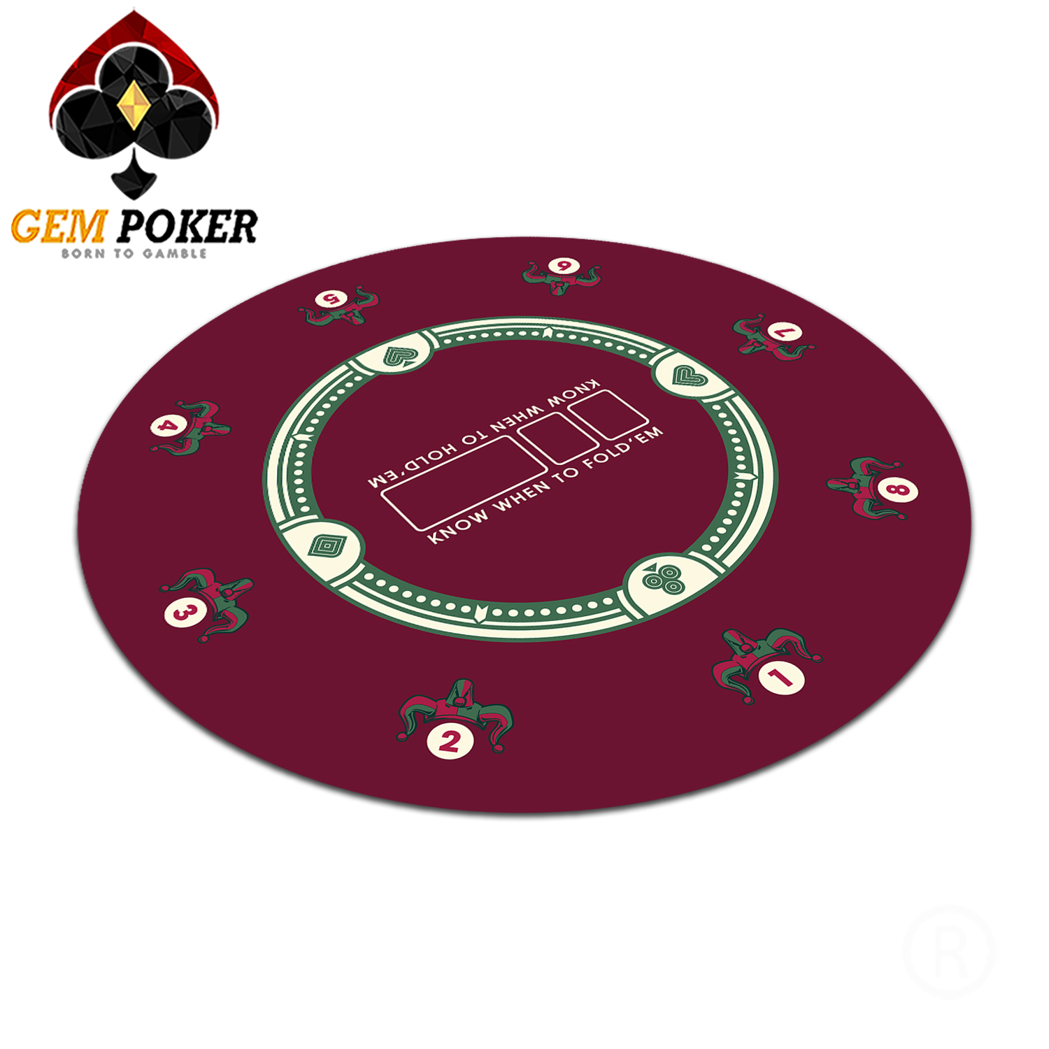 Print THẢM POKER TRÒN GEM JOKER