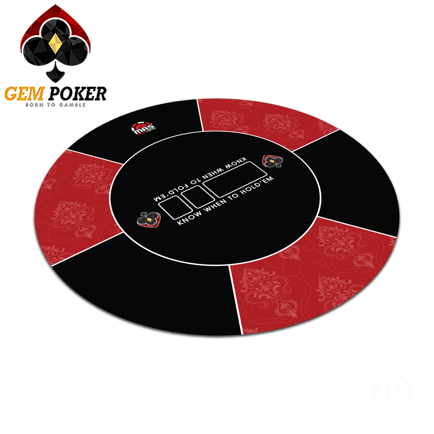 Print THẢM POKER TRÒN GEM RED