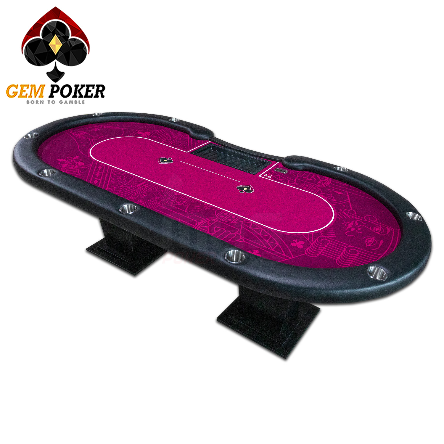 Bàn Poker Chuyên Nghiệp P81 Bàn poker đỏ tím phối nền trắng hồng, phong cách trẻ trung