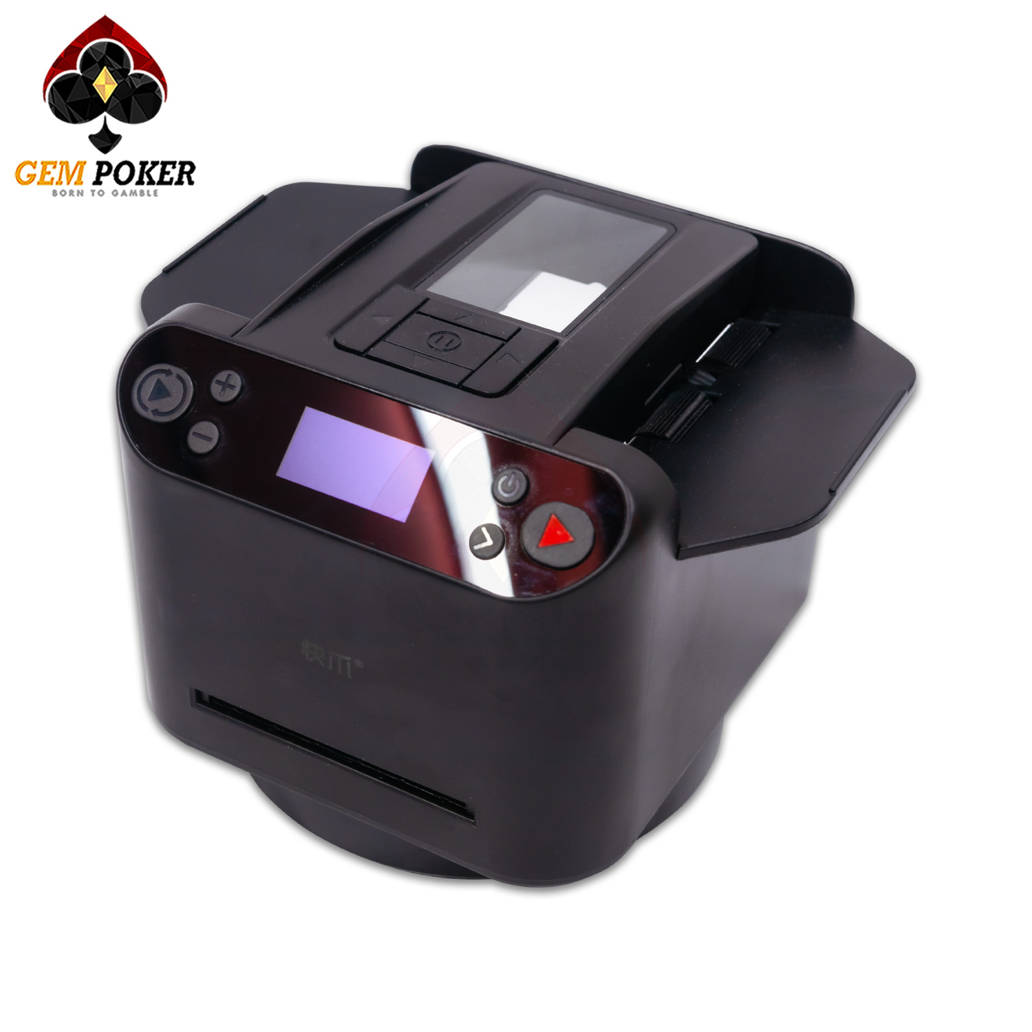 Máy SPINDEALER 2in1 màu đen với màn hình LED sáng, nút điều khiển trực quan