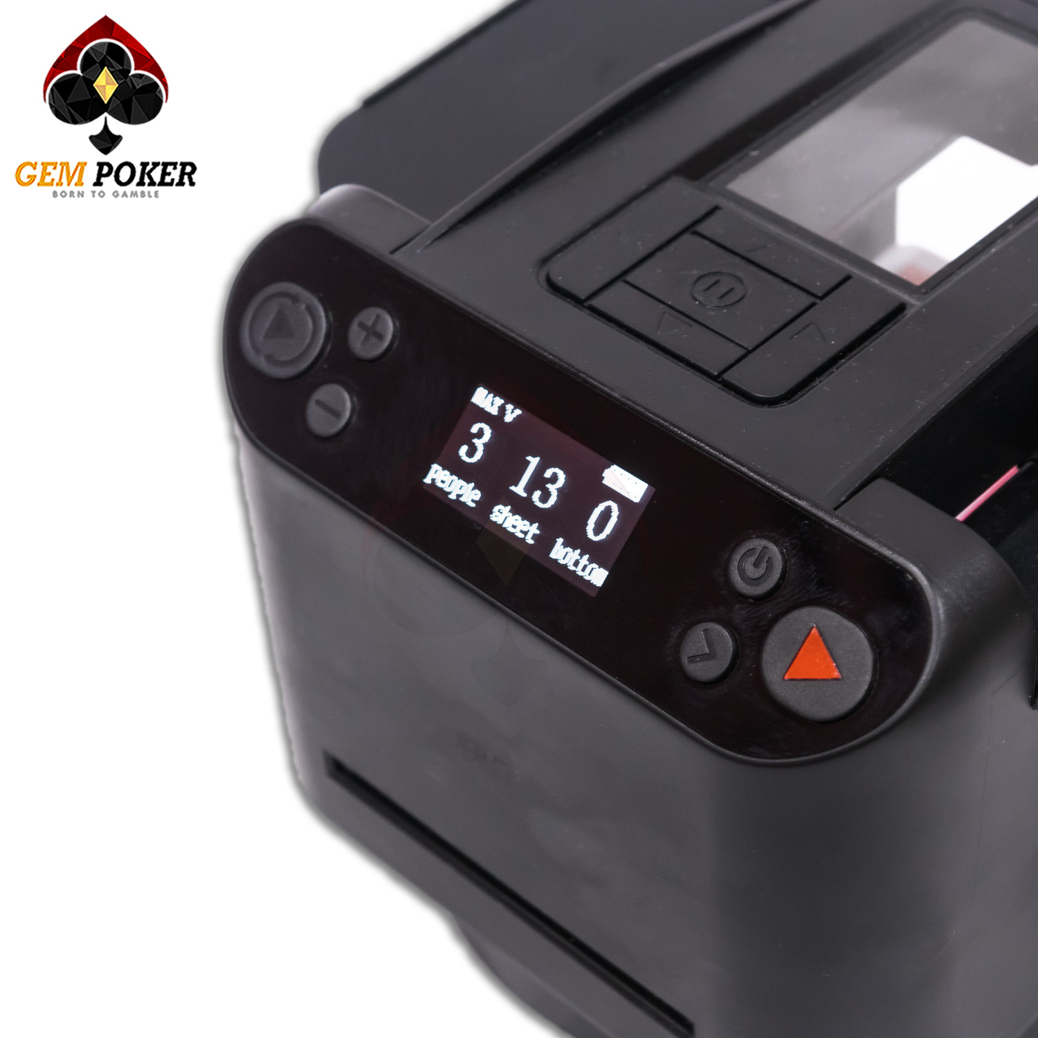 Máy chia xào bài SPINDEALER 2in1 màu đen, màn hình LED rõ nét, thiết kế hiện đại