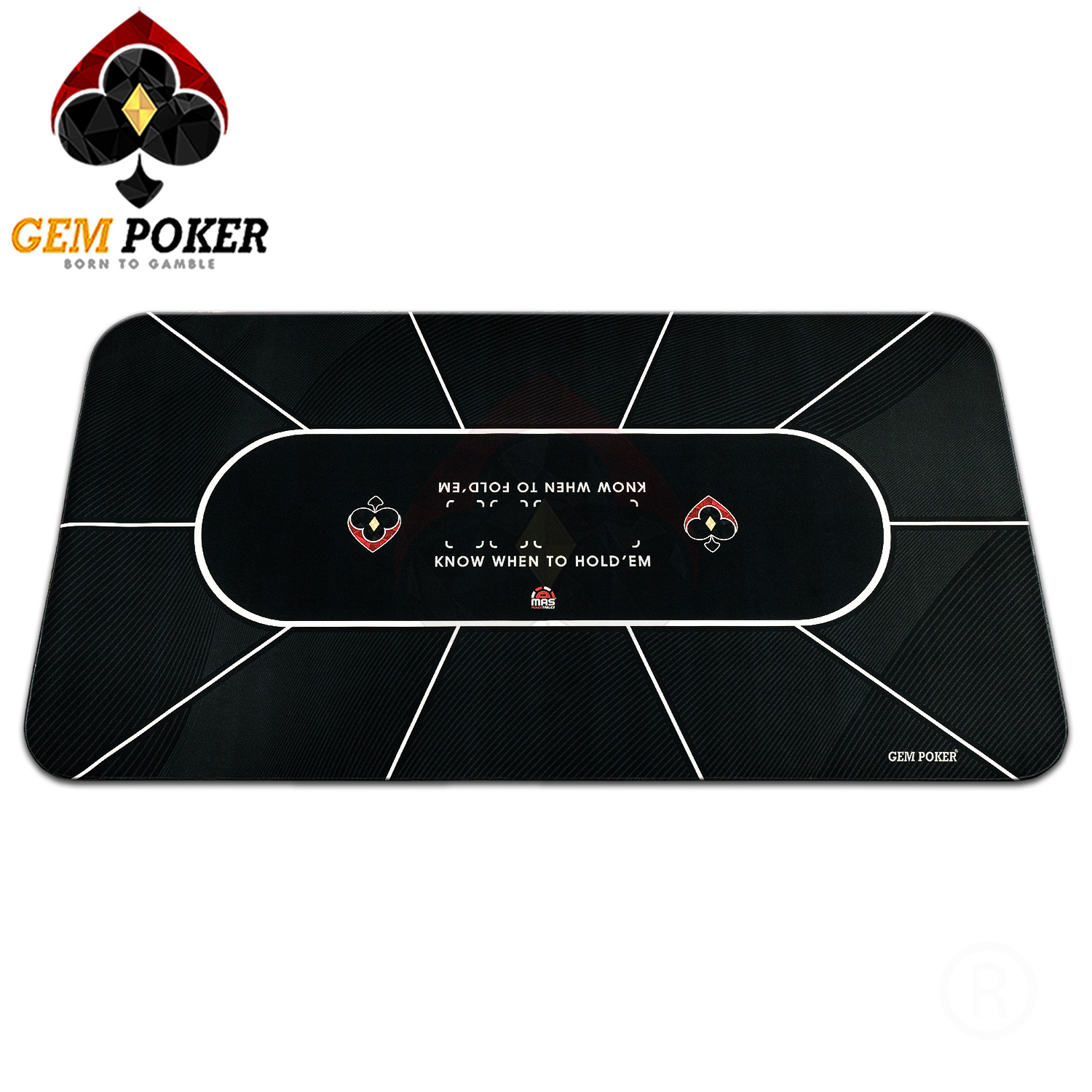 Thảm poker size lớn thương hiệu GEMPOKER, cuộn gọn dễ dàng, chất liệu cao su non, chống nước, có túi xách kèm theo