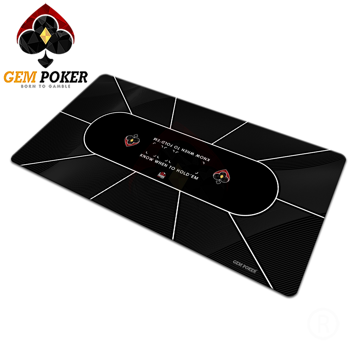Thảm poker size lớn thương hiệu GEMPOKER, cuộn gọn dễ dàng, chất liệu cao su non, chống nước, có túi xách kèm theo