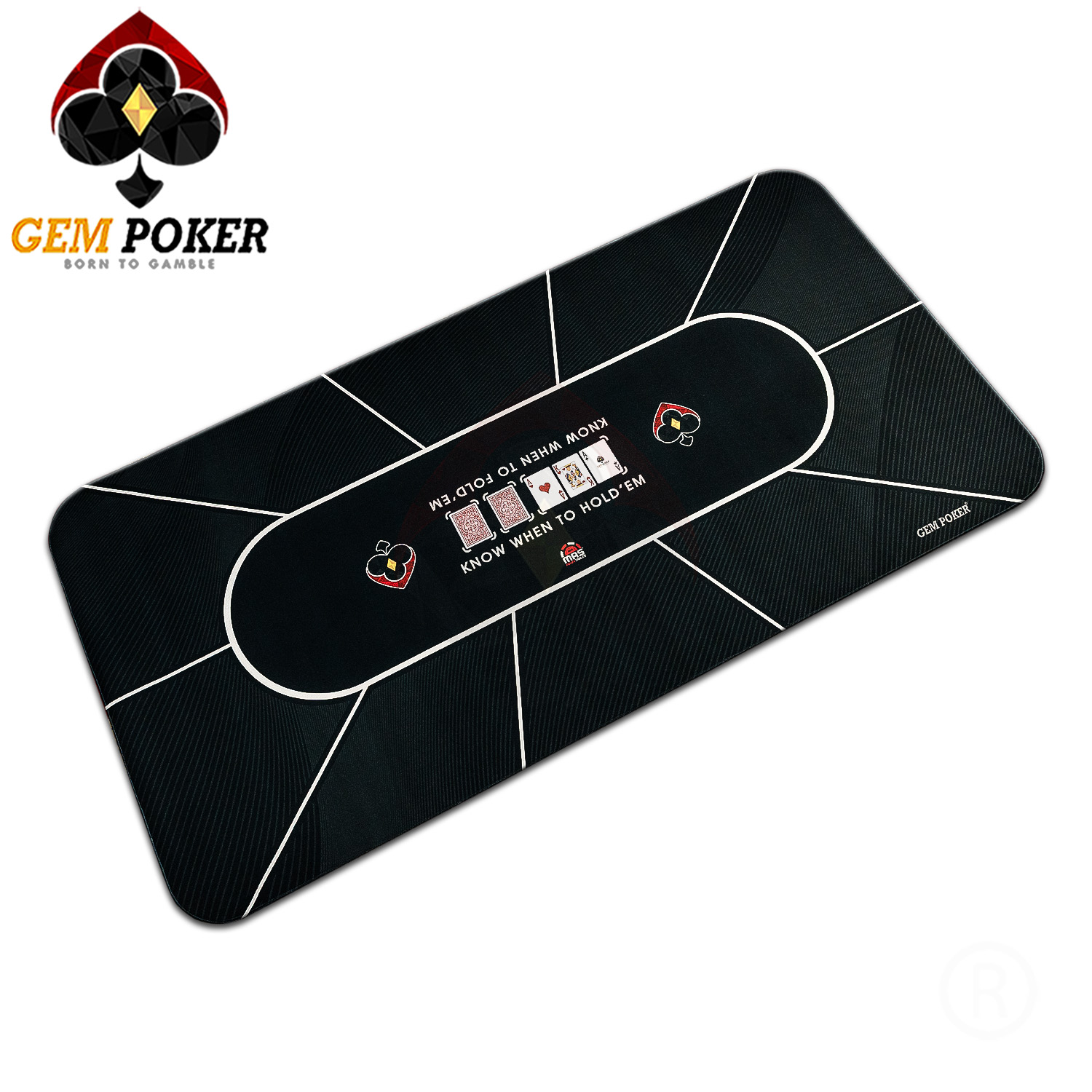 Thảm poker size lớn thương hiệu GEMPOKER, cuộn gọn dễ dàng, chất liệu cao su non, chống nước, có túi xách kèm theo