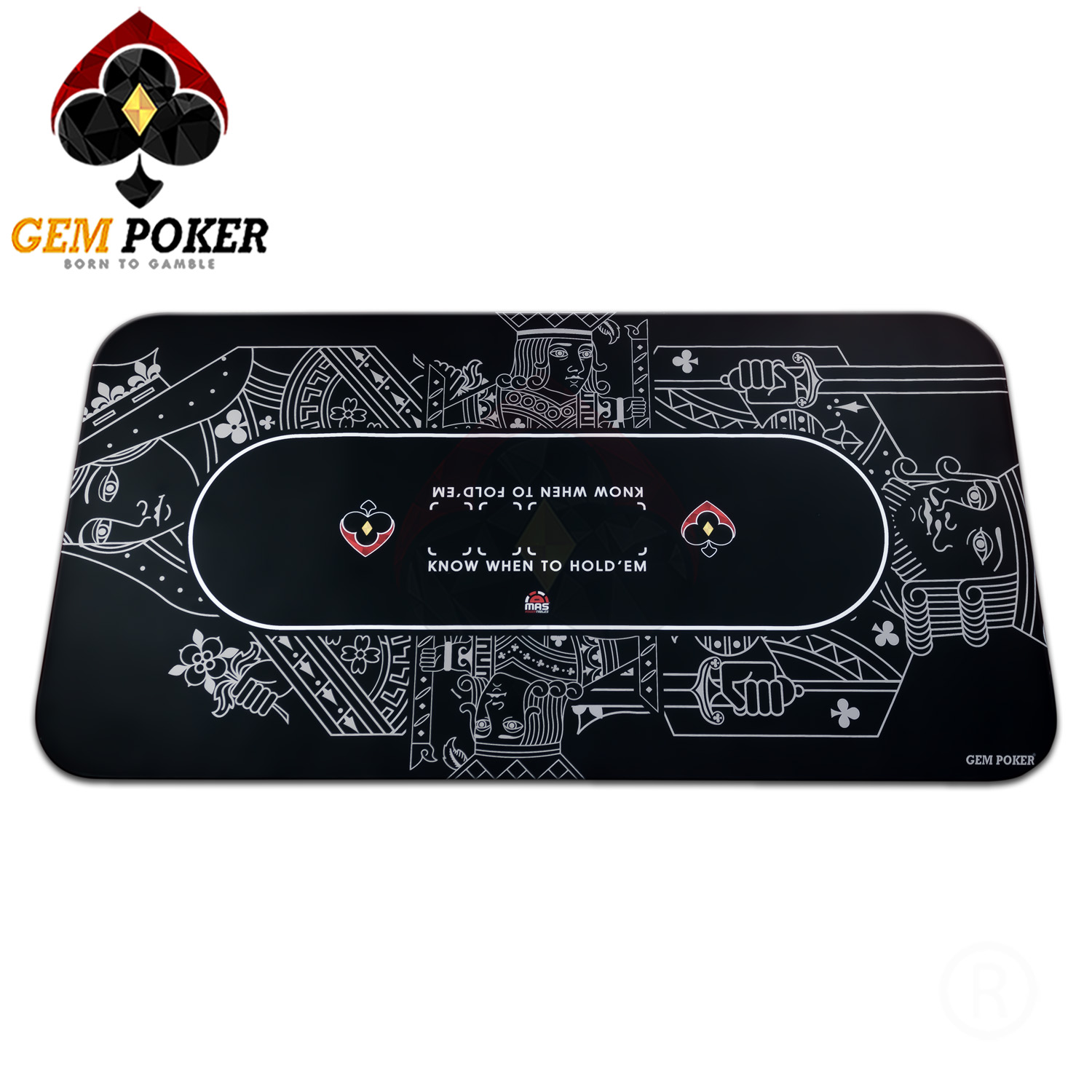 Thảm poker size lớn thương hiệu GEMPOKER, cuộn gọn dễ dàng, chất liệu cao su non, chống nước, có túi xách kèm theo