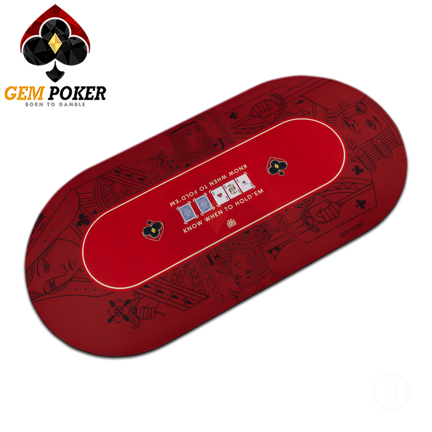 Thảm poker size lớn thương hiệu GEMPOKER, cuộn gọn dễ dàng, chất liệu cao su non, chống nước, có túi xách kèm theo