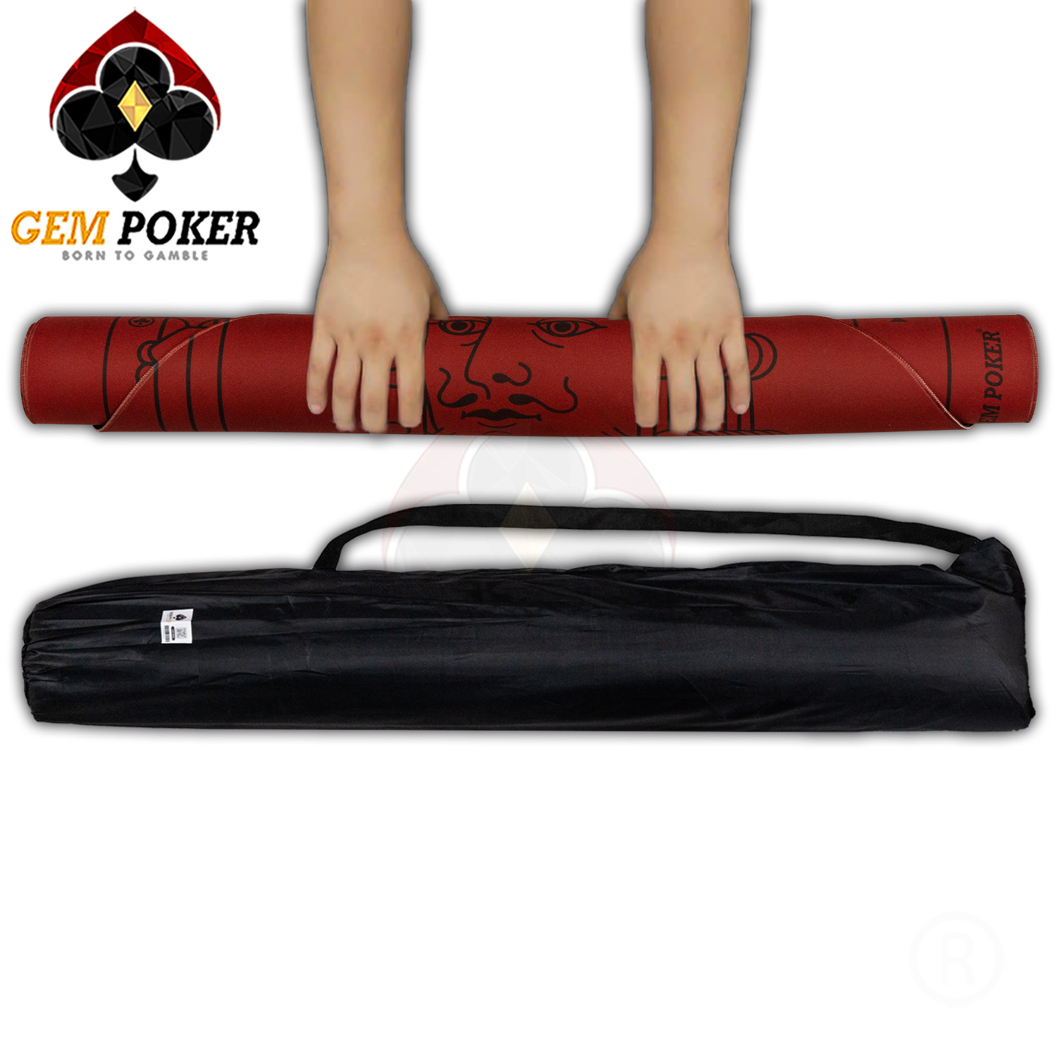 Thảm Poker Size Lớn GEMPOKER - Cuộn Gọn, Chống Nước, Kèm Túi Xách Thảm poker size lớn thương hiệu GEMPOKER, cuộn gọn dễ dàng, chất liệu cao su non, chống nước, có túi xách kèm theo